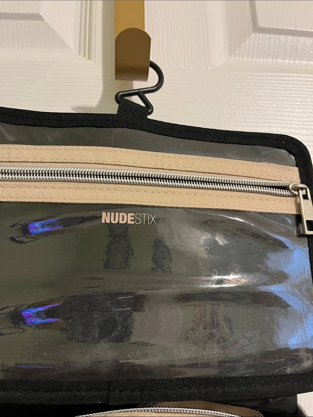 NUDESTIX Black and Beige Foldable Makeup Organizer Case
